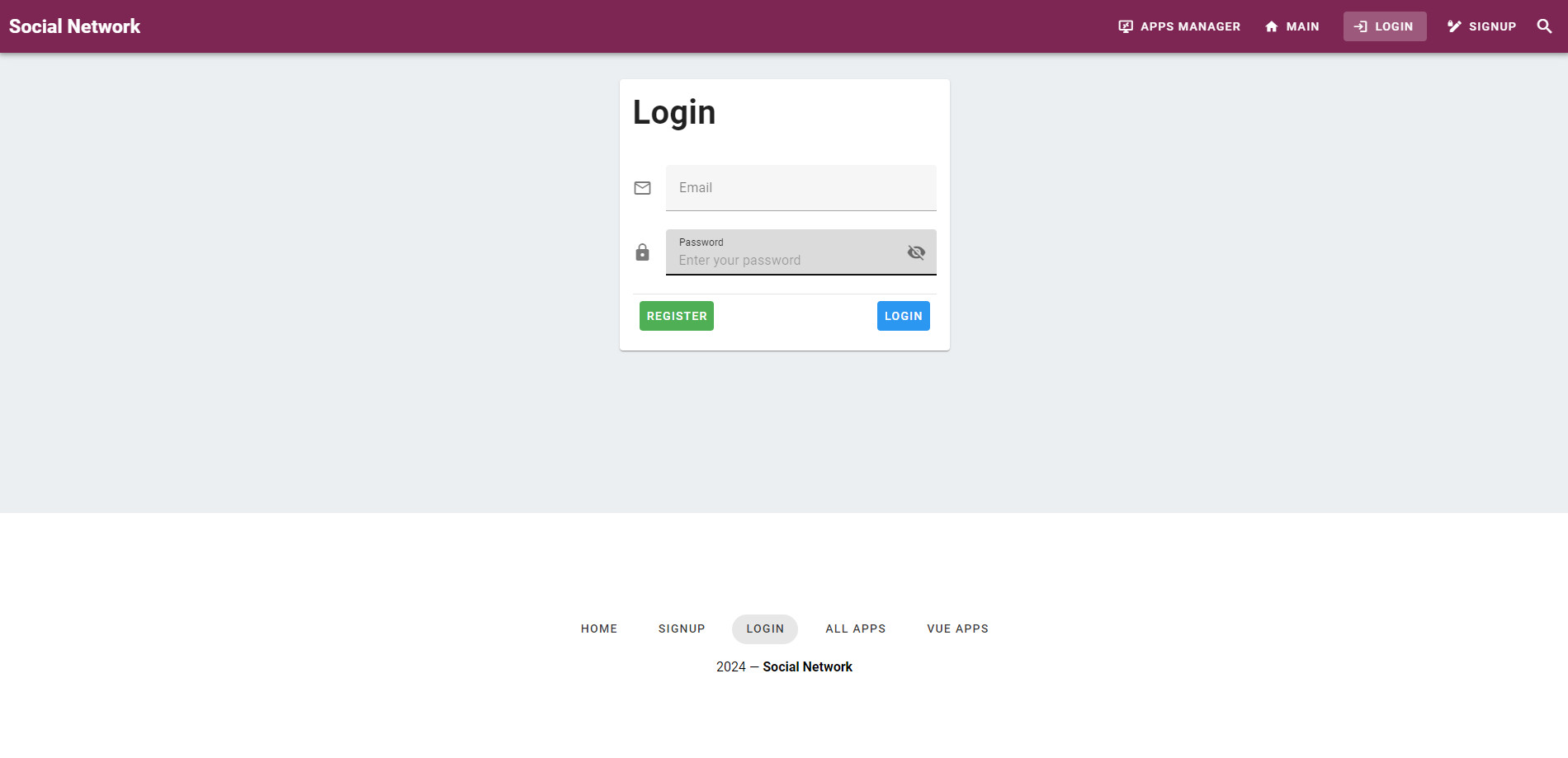 Social Network Vue.js