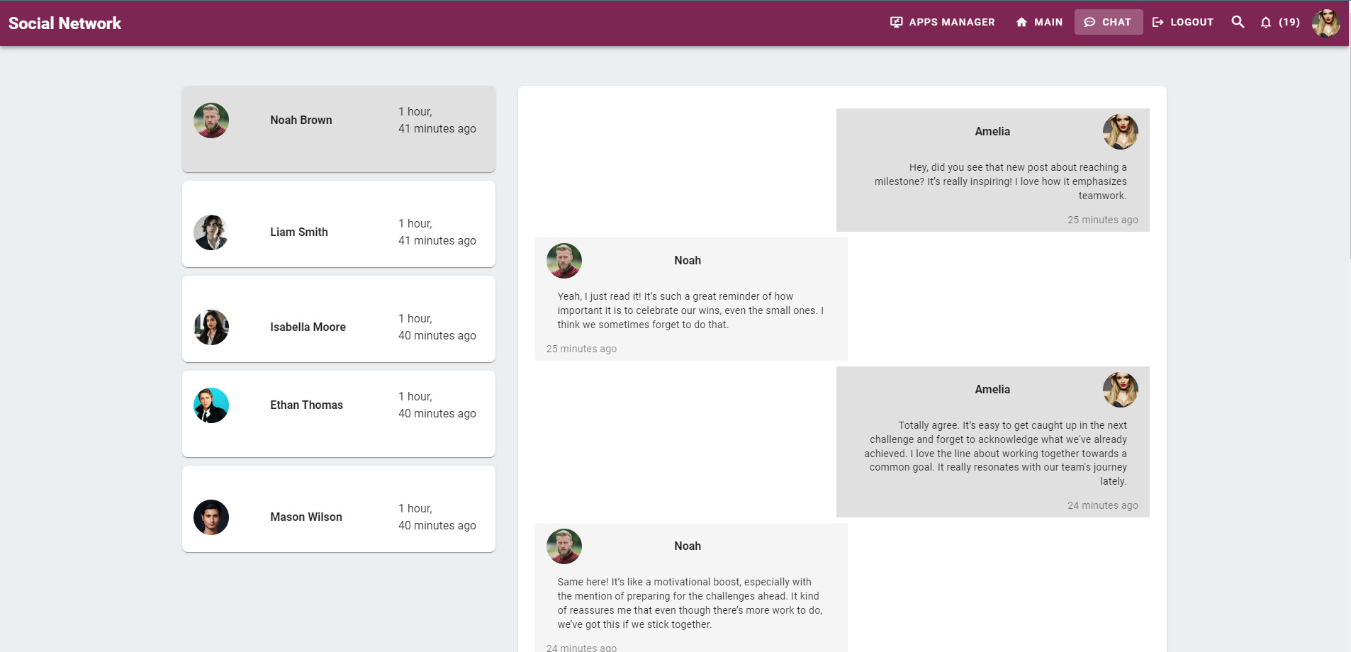 Social Network Vue.js