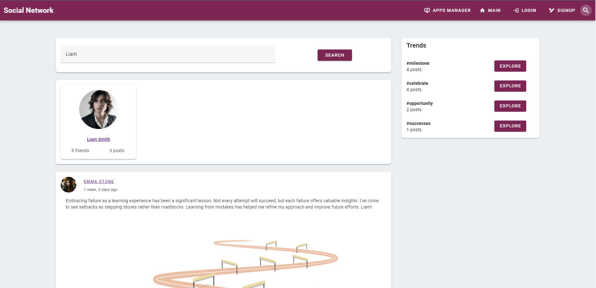 Social Network Vue.js