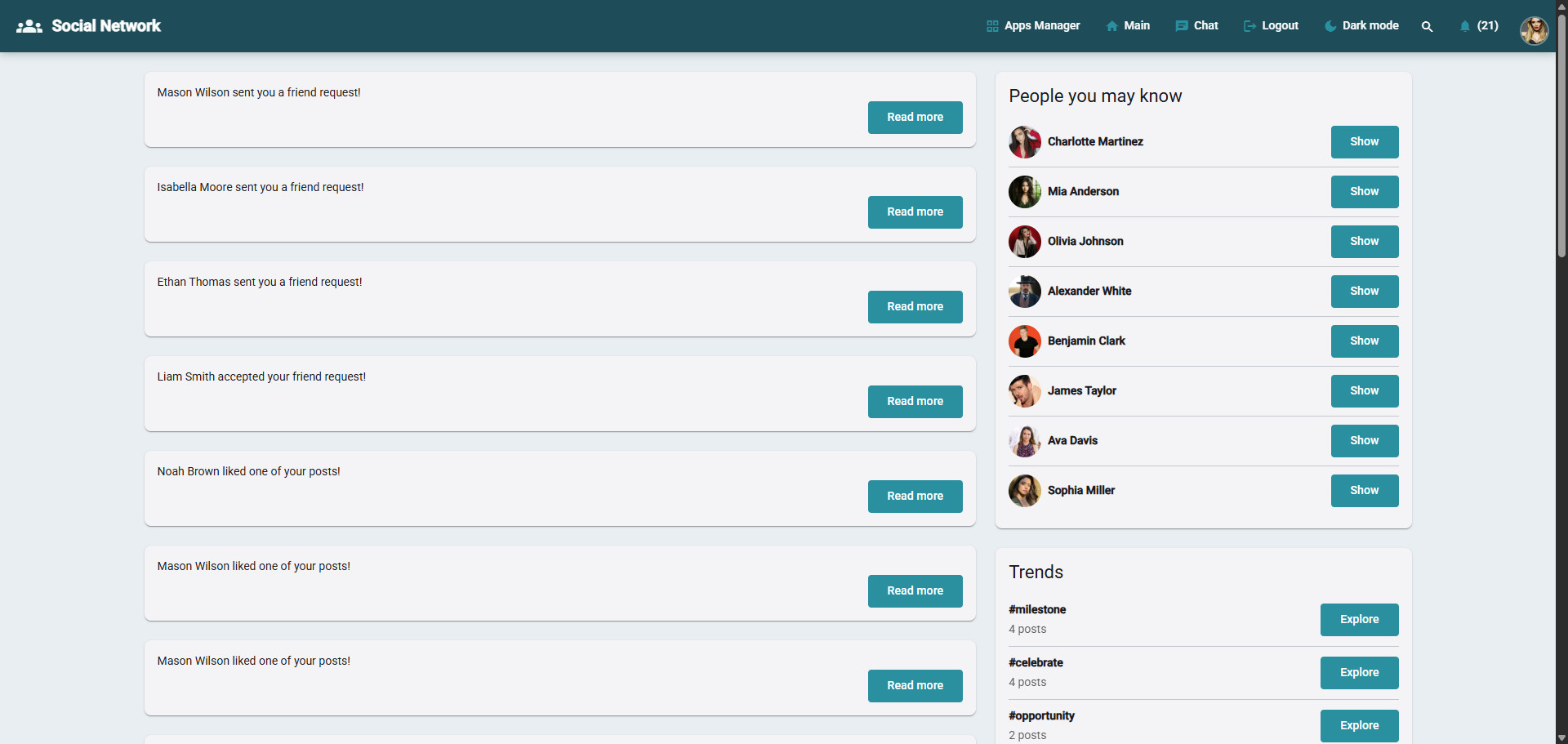Social Network Angular
